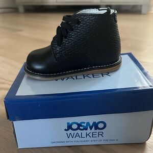 Josmo Black Textured Baby Walker Shoes